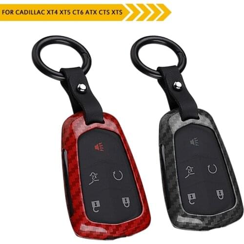 Pcmos Car Key Case Fob Cover Holder Glove For Cadillac XT4 XT5 CT6 ATX CTS XTS New Key Case TPU Interior Accessories Black Red