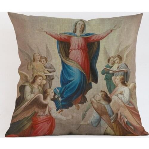 Virgin Mary Cushion Cover MotherDay Gift Throw Pillows Case Jesus Worship Home Decorative Pillow Cover de cojines funda