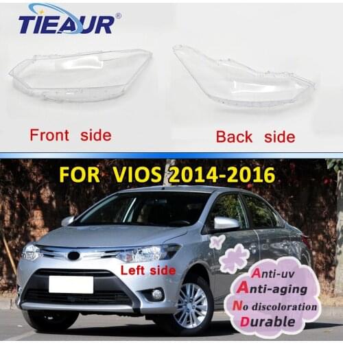 For Toyota Vios Headlight Transparent Glass Len Cover HeadLamp Clear Auto Shell Mask Cover 14-15 Front Lampshade Replacement DIY