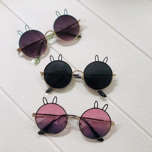 FOCUSNORM 6 Colors Lovely Kids Girls Boys Beach Sunglasses With Ear Pattern Outdoor Glasses For 3-10Years