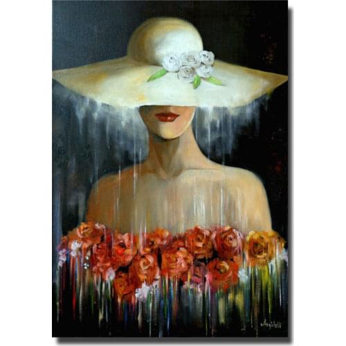 Canvas Painting Retro Women Store Wall Art Flowers Beauty Girl Posters and Prints Wall Pictures for Living Room Home Decor Y54
