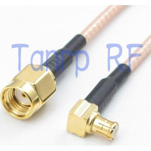 50CM Pigtail coaxial jumper cable RG316 extension cord 20in RP SMA male plug to MCX male right angle RF adapter connector