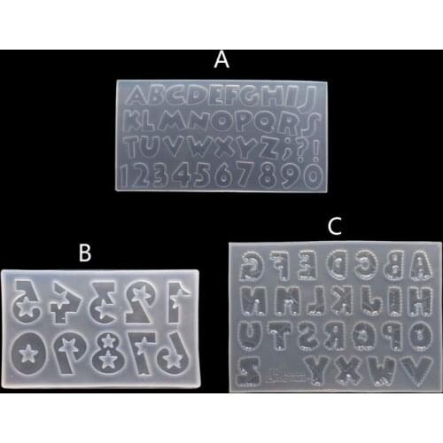 Number Letters Resin Casting Mold Alphabet Letter Pendant UV Resin Silicone Mold F3MD