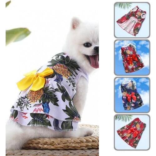 Lightweight Stylish Fashion Dogs Cats Dress Thin Pet Clothing Bowknot Design for Outdoor