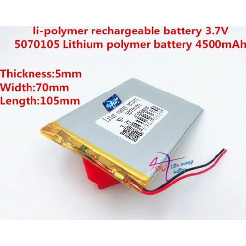 Li-Po 5070105 3.7V,4500mAH (polymer lithium ion battery) Li-ion battery for tablet pc 7 inch 8 inch 9inch battery