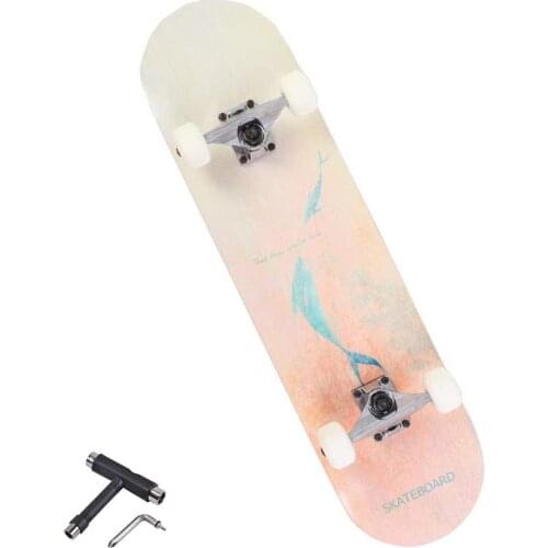Skateboard Complete 31 inches 7 Layer Maple Wood Double Kick Trick concave Skateboard for Beginners Youth Kids Skateboards