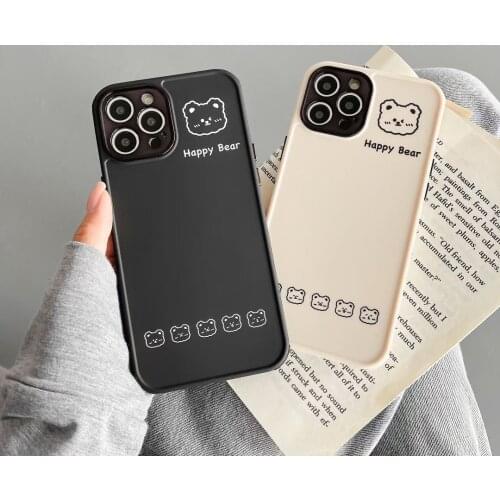 Cute Cartoon Bear Soft Phone Case for IPhone 11 12 Mini Pro Max Lens Protection Cover for IPhone 7 8 Plus X XS XR SE 2020