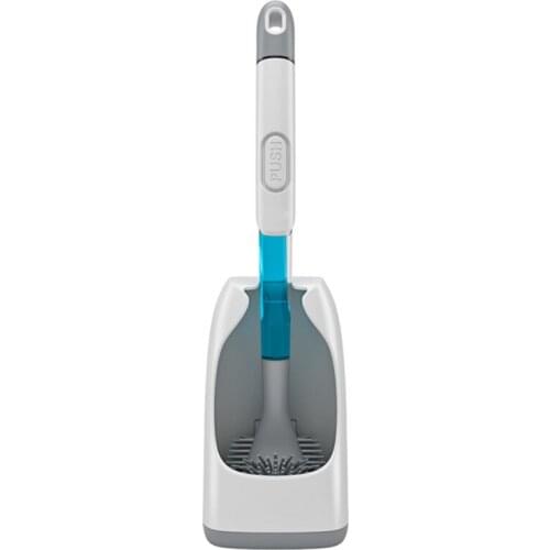 Wall Mounted Cleaning Brush Silicone Toilet Brush and Holder Can Add Toilet Cleaner TPR Soft Bristles Toilet Brush wholesales