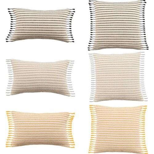 Boho Cotton Macrame Pillow Cover Decorative Cushion Cover Hidden Zipper Home