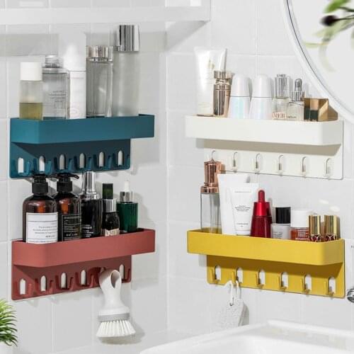 Bathroom Shelf for Bathroom Shower Organizer Wall Mounted Shampoo Holder Storage Rack No Drilling Kitchen Storage Shelves