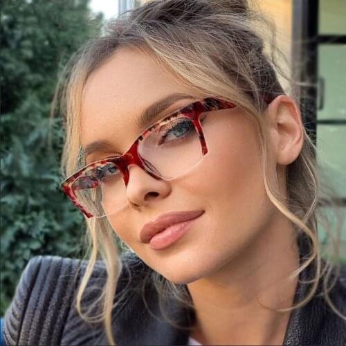 Half Frame Anti Blue Light Acetate Glasses Frames Upscale Women Men Optical Fashion Computer Glasses 50030