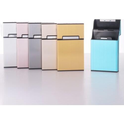 New Ultra Thin Fashion Pipe Cigarette Box Creative Personality Cigaret Case Slim Metal Box Aluminum Gift Mini Cigarette Holder