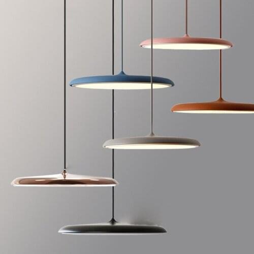 Nordic UFO Modern Pendant Lights Danish Art Metal LED Pendant Lamps Living room Hanglamp Kitchen Light Fixture Indoor luminaire