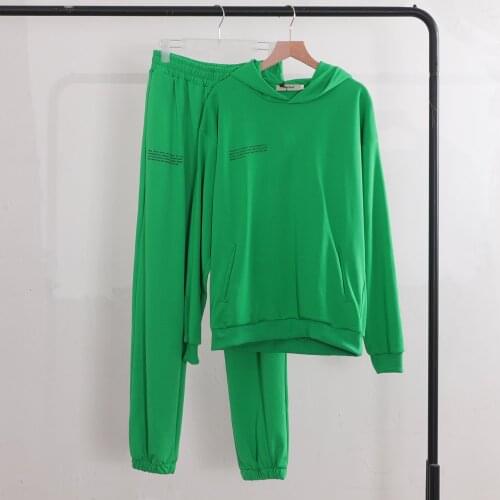 Lightweight Loose Tracksuits Two Piece Set Women 100% Cotton Hooded Sweatshirt Joggers Sweatpants Couples Hoodies Track Pants