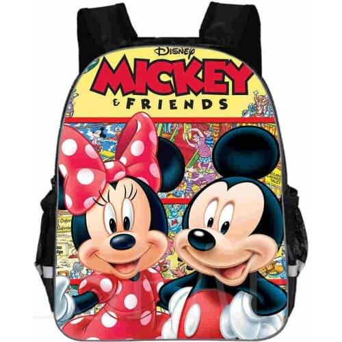 Disney Baby Cartoon Print Schoolbag For Boys Girls Children Lovely Mickey Mouse Bookbag Fashion Kids Backpack Minnie Mouse Bag