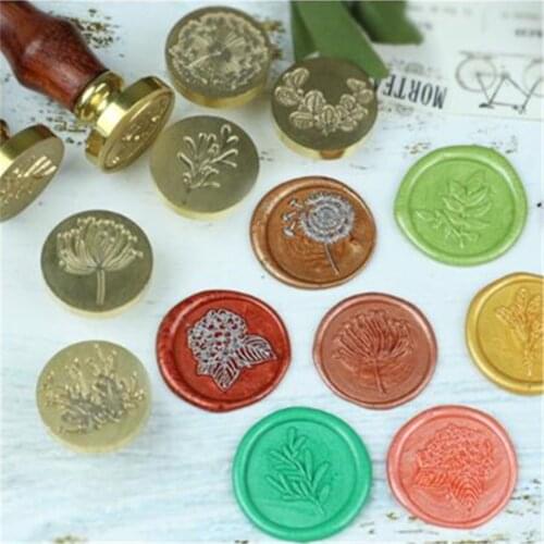 Retro Wood Plants Sealing Wax Stamp Holiday Series Wax Seal Stamps Decorative Merry Christmas Wedding Invitation Sealing Stamp