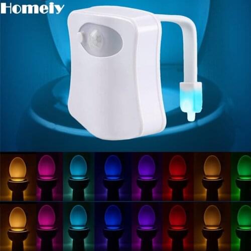 Toilet Night Light Motion Sensor Seat Lights LED WC Night Lamp 8 Colors Toilet Bowl Lighting Backlight For Bathroom Washroom