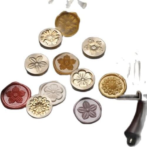 Wax Seal Handbook Mizuhiki bow-knot 3D Cherry sakura Lacquer Seal Chapter Head Envelope Sealing Wax Greeting Card Invitation