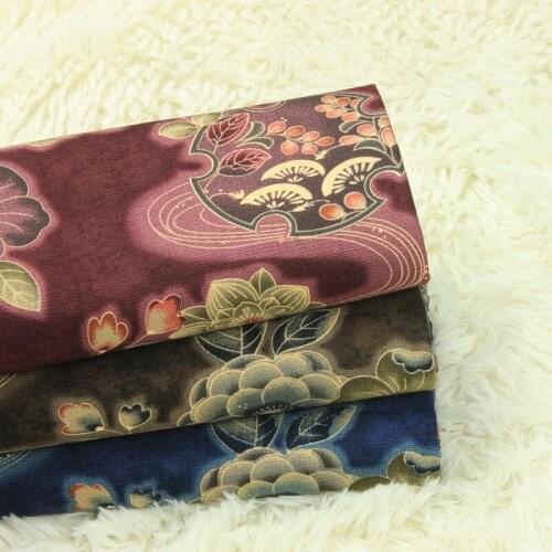 High quality fashion jaconet fabric Retro flower printing fabric for dress Handmade DIY patchwork bag, dress baby clothes tissus