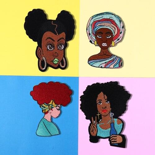 High Quality Indian fashion girl Embroidery Patches 3D Badge Patch Backside Tactical Patches T-shirt jacket accessories