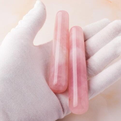 10 CM Natural Rose Quartz Crystal Massage Wand Eye Face Acupressure Point Pen Original Stone Mineral Healing Health Beauty Tool