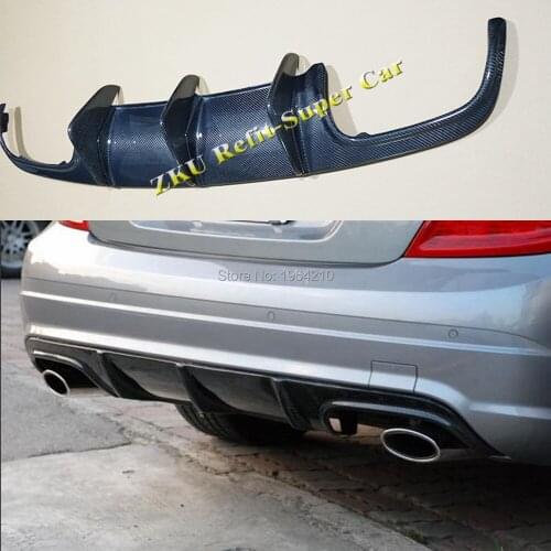 For Mercedes Benz W204 C63 AMG 4 Door 09-11 Prophas AMG Style Carbon Fiber Rear Bumper Diffuser Bumper Lip spoiler Protector