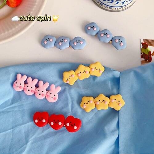 Japan and South Korea cute children student cream star hairpin female sweet love side clip bangs word clip top clip headdress