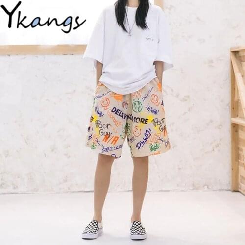 Gothic Thorns Letter Print Black Running Shorts Women High Waist Korean Style with Pocket Summer Ulzzang Y2k Women Biker Shorts