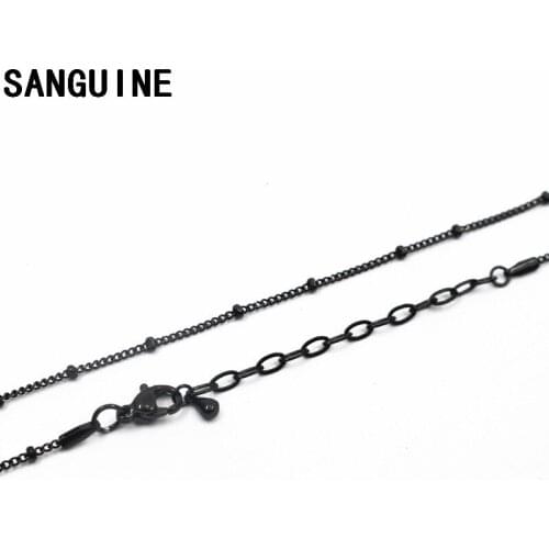 1pcs 45+5cm Floating Living Glass Locket Chains Stainless Steel Black Chain Necklace Lobster Clasp Chains Jewelry For Women