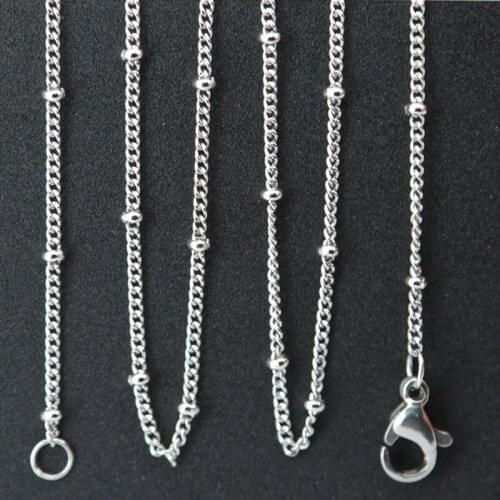 10pcs 316L stainless steel 24inch welding jumpring ball station chain necklace for living glass locket & Perfume Diffuser Locket