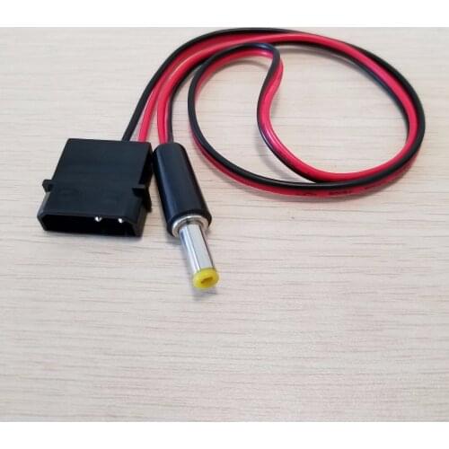 10pcs/lot IDE Molex Male to DC 5.5mm x 2.1mm Male Converter Adapter Power Supply Cable 12V 18AWG Wire 50cm
