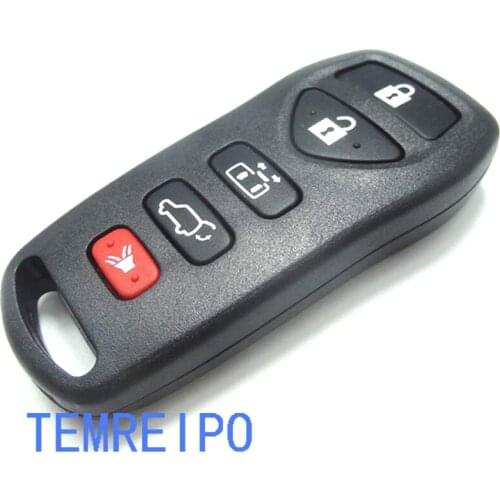 5pcs/lot car 4+1 button replacement remote control key case smart key cover for niss-an remote control key case