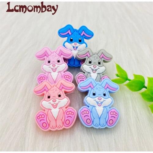 50/100 mini animal rabbit silicone beads baby dummy cartoon pacifier DIY toy accessories