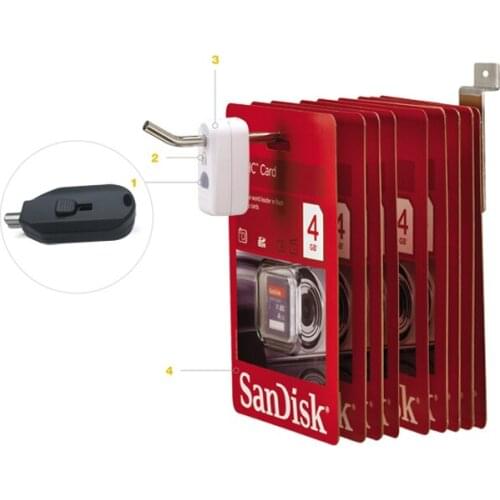 500 Pieces Cell Mobile Phone Retail Store EAS System White Color ABS Anti Theft Stop Lock With 5 Pieces Detacher Magnetic Keys