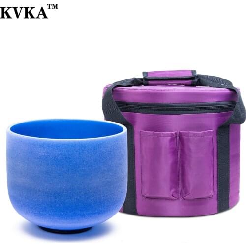 8 inch G note Frosted Quartz Crystal Singing bowl KVKA Solar Plexus Chakra Blue Color