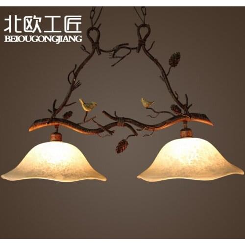American country bird style art iron pendant light Hanging lighting living room bar lamp