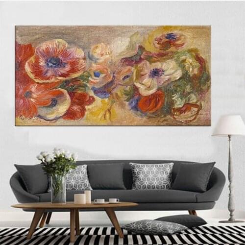 Anemones By Pierre Auguste Renoir Painting Canvas Art Print Poster Vintage Home Decor Wall Art Oil Painting Decoration