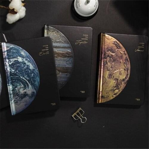 1pc "Planet" Hardcover Diary Notebook Creative Galaxy Illustration Scrapbook Notebook Student Stationery Gift