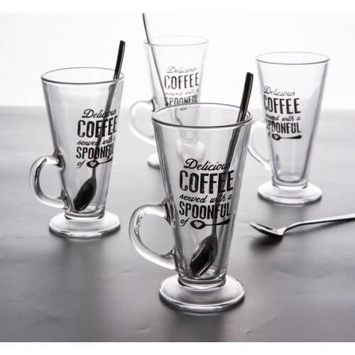 Retro wine glass cup whiskey beer wedding drinking glasses letter words printed coffee cups with handgrip juicy cone glass cup