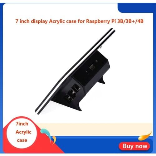 Case for Raspberry Pi 7 Inch Capacitive Display Touch Screen Acrylic Protective Case Shell with Stand Holder for RPI 3B/4B