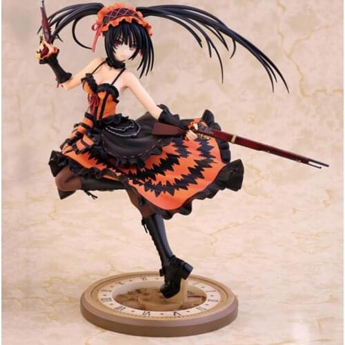 24cm Date A Live Tokisaki Kurumi Action Figure Anime Nightmare Tokisaki Kurumi with Pistol Model Collection Figurine Doll