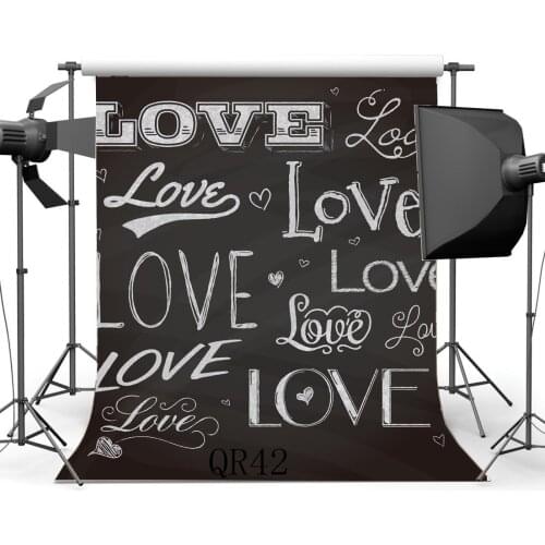 Photography Backdrops Valentines Day Solid Dark Grey Graffiti I love You Theme Seamless Semaless Background