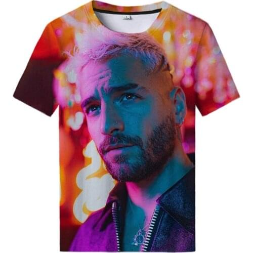 Maluma Hawai Summer New 3D Printing Men and Women Trend Sports Oversized Loose T-shirt Street Boys and Girls Cool Short Sleeves