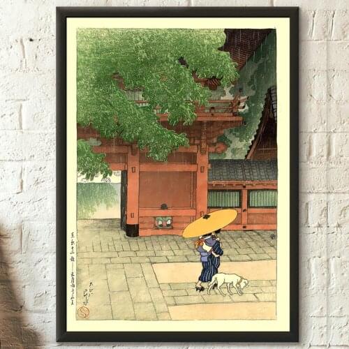 HD Print Early Summer Rain Canvas Painting Wall Art Modular Sanno Shrine Ukiyo-e Poster Home Decor Bedroom Kawase Hasui Pictures