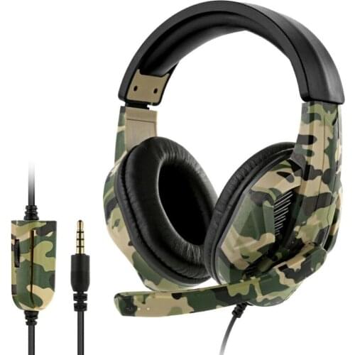3.5mm Gaming Headphone Camouflage Stereo Head-mounted Headset for Computer Phone With Microphone Earphone for PC PS4 Xbox Laptop