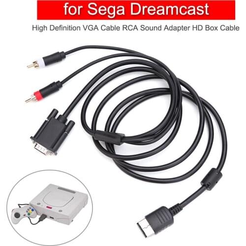 High Definition VGA Cable RCA Sound Adapter HD Box Cable for Sega Dreamcast Game Machine Game Audio Vedio Accessories
