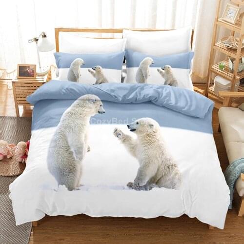 Lovely Polar Bear Baby Bedding Set 3d Duvet Cover Sets Comforter Bed Linen Twin Queen King Single Size Home Decor Fashion Animal