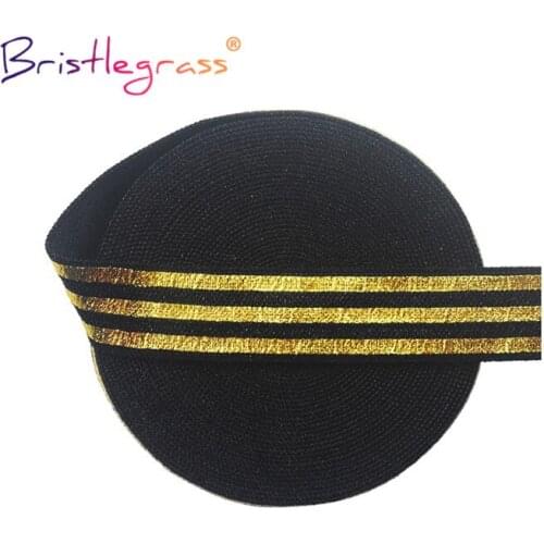 BRISTLEGRASS 50 100 Yard by Roll 5/8" 15mm Line Stripe Foil Print Fold Over Elastics FOE Spandex Bands Tape Hair Tie Sewing Trim