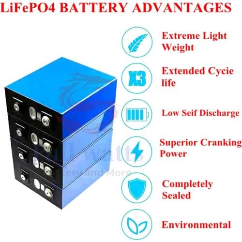 3.2V 200Ah 12v Lifepo4 Battery Cells Grade A 202Ah DIY 24v 48v Lithium Iron Phosphate Rechargeable Battery Pack EU US No Tax