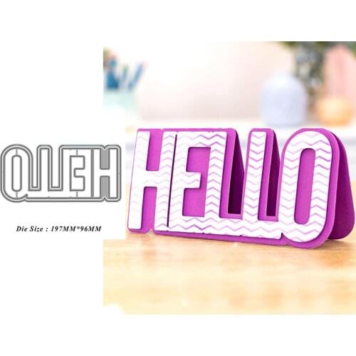 Hello Word Letter Metal Cutting Dies Stencil Scrapbooking Embossing 2021 New Christmas Craft Dies Diy Molds